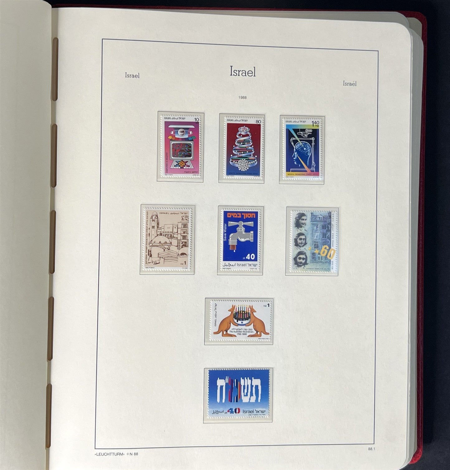 Israel Collection of 513 Stamps in a Lighthouse Hingeless Album ZAYIX 0825G3898