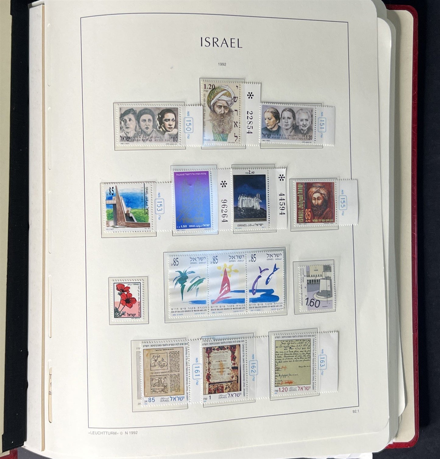 Israel Collection of 334 Stamps in a Lighthouse Hingeless Album ZAYIX 0825G3899