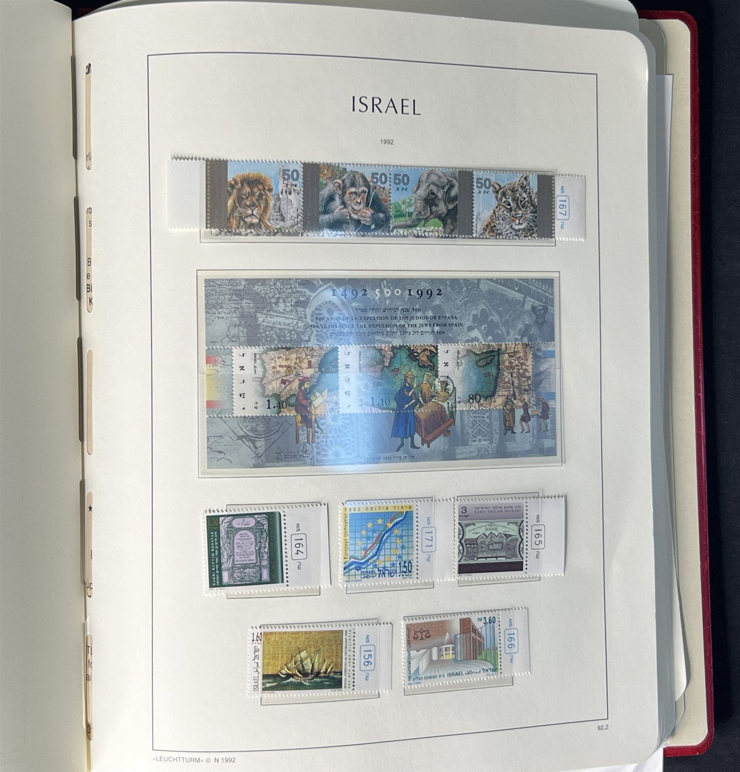 Israel Collection of 334 Stamps in a Lighthouse Hingeless Album ZAYIX 0825G3899