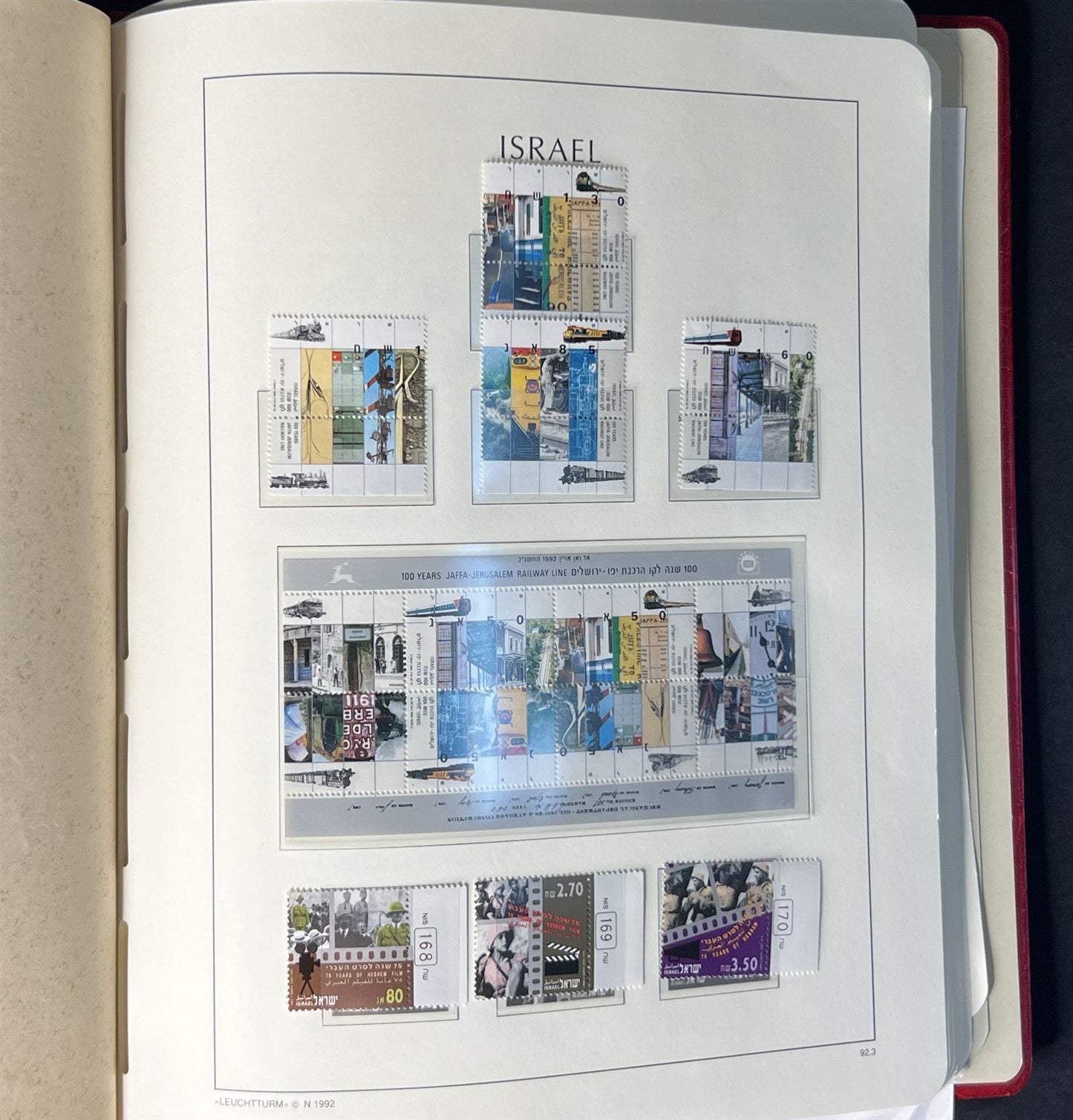 Israel Collection of 334 Stamps in a Lighthouse Hingeless Album ZAYIX 0825G3899