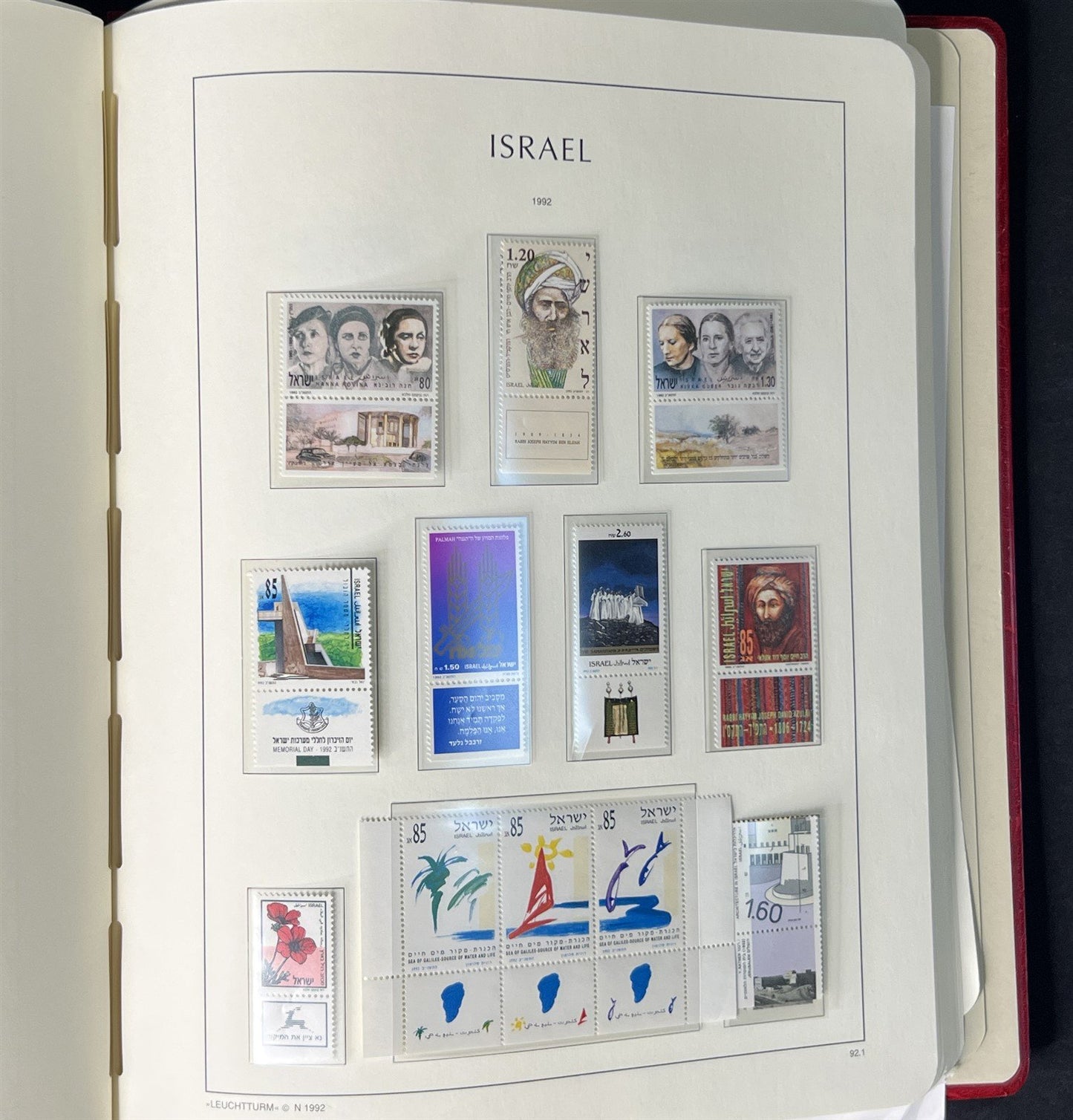 Israel Collection of 334 Stamps in a Lighthouse Hingeless Album ZAYIX 0825G3899