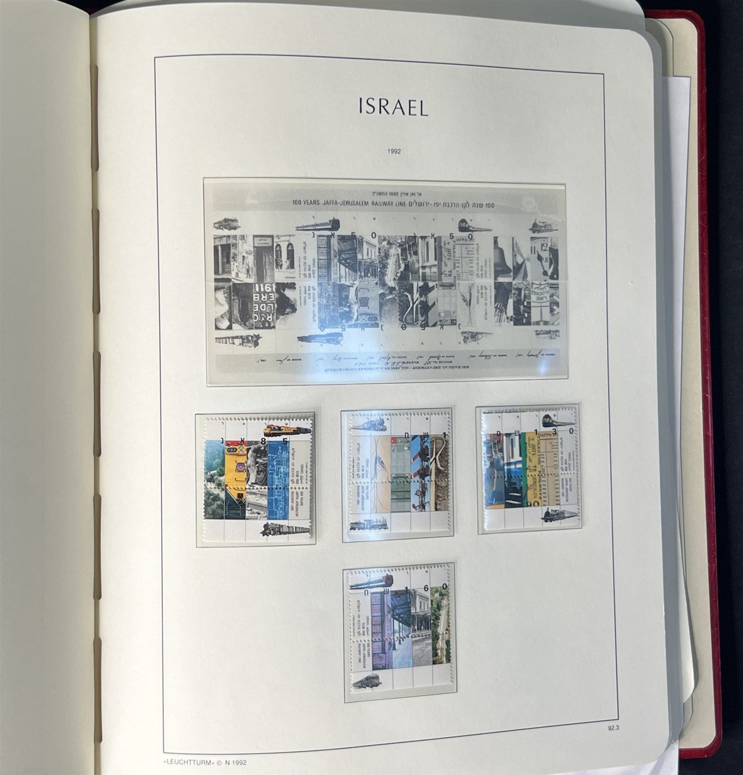 Israel Collection of 334 Stamps in a Lighthouse Hingeless Album ZAYIX 0825G3899