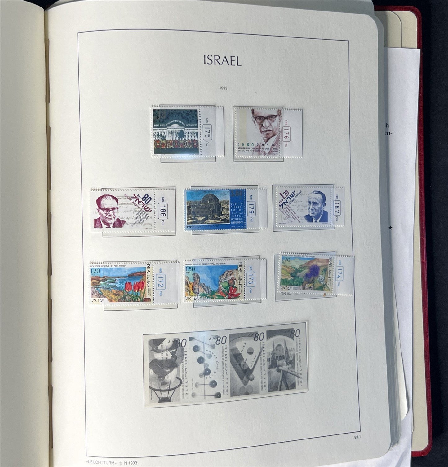 Israel Collection of 334 Stamps in a Lighthouse Hingeless Album ZAYIX 0825G3899