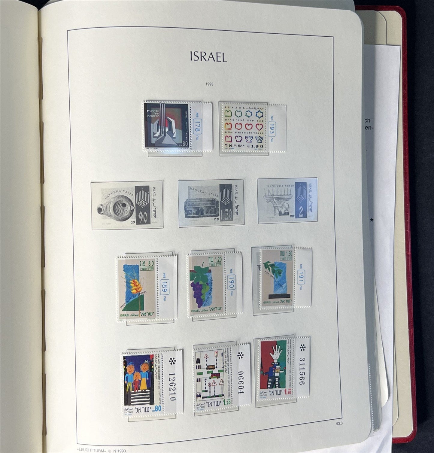 Israel Collection of 334 Stamps in a Lighthouse Hingeless Album ZAYIX 0825G3899