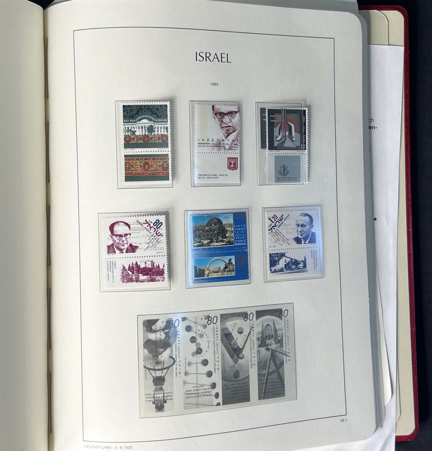Israel Collection of 334 Stamps in a Lighthouse Hingeless Album ZAYIX 0825G3899