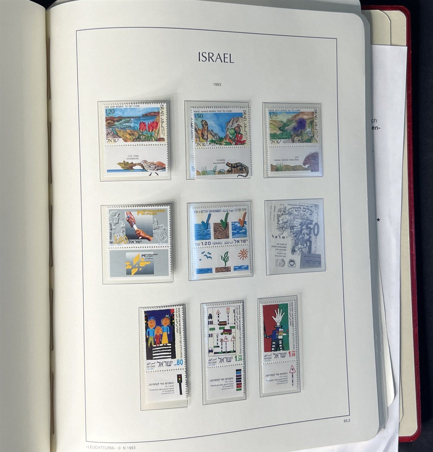 Israel Collection of 334 Stamps in a Lighthouse Hingeless Album ZAYIX 0825G3899