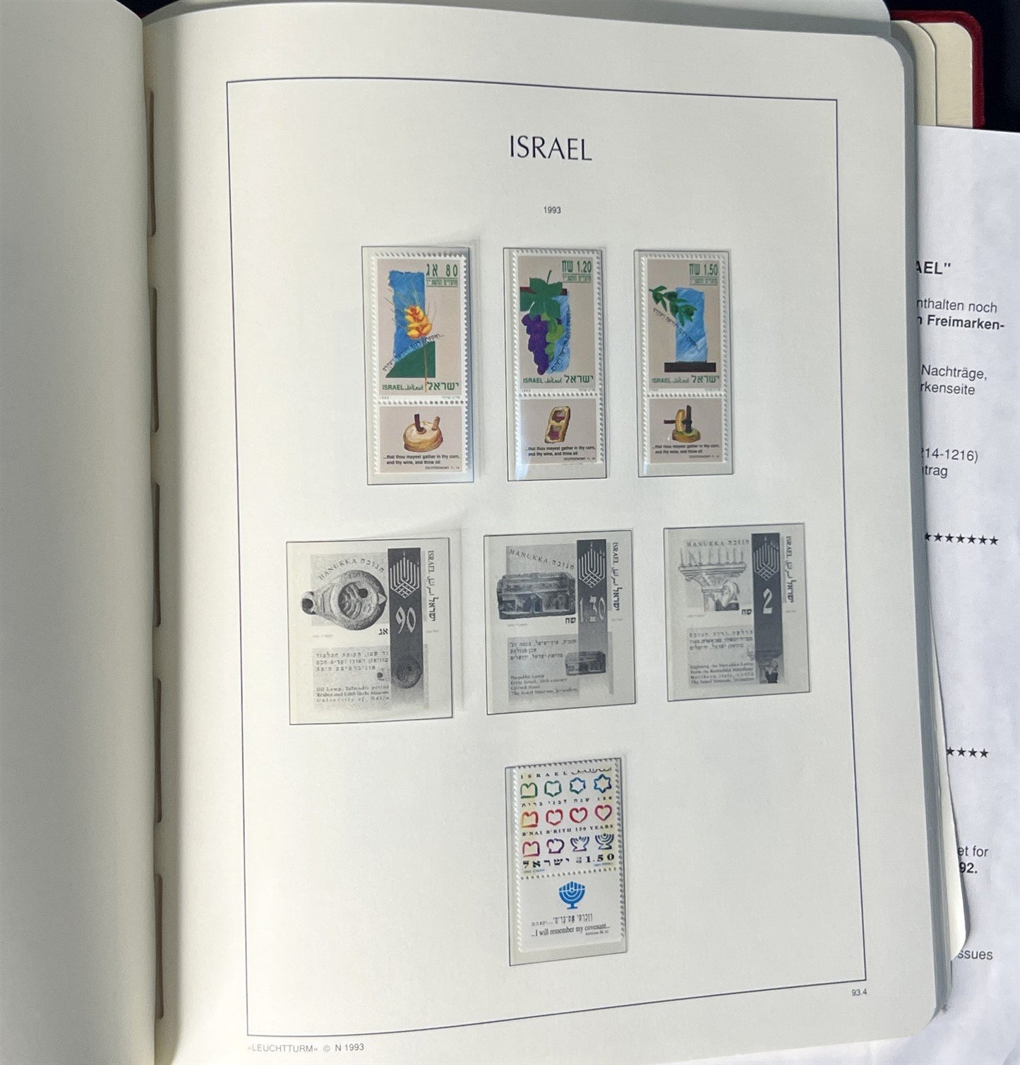 Israel Collection of 334 Stamps in a Lighthouse Hingeless Album ZAYIX 0825G3899