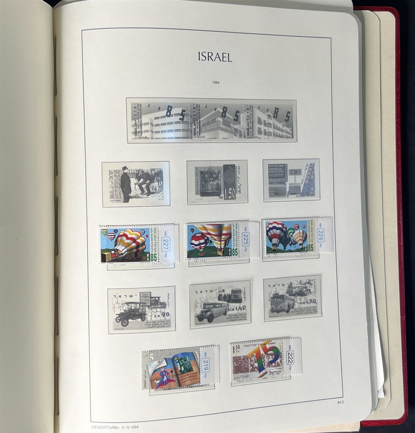 Israel Collection of 334 Stamps in a Lighthouse Hingeless Album ZAYIX 0825G3899