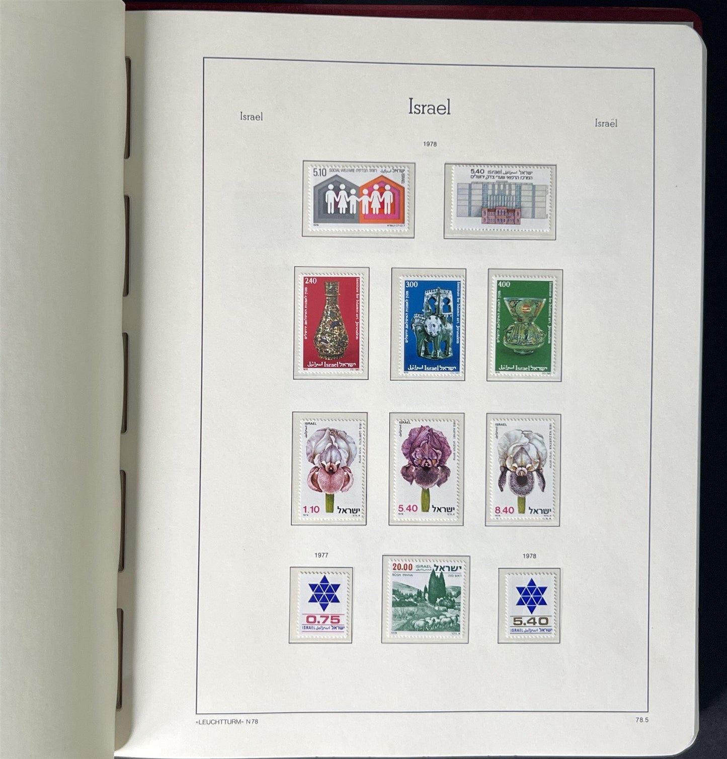 Israel Collection of 976 Stamps in a Lighthouse Hingeless Album ZAYIX 0825G3940