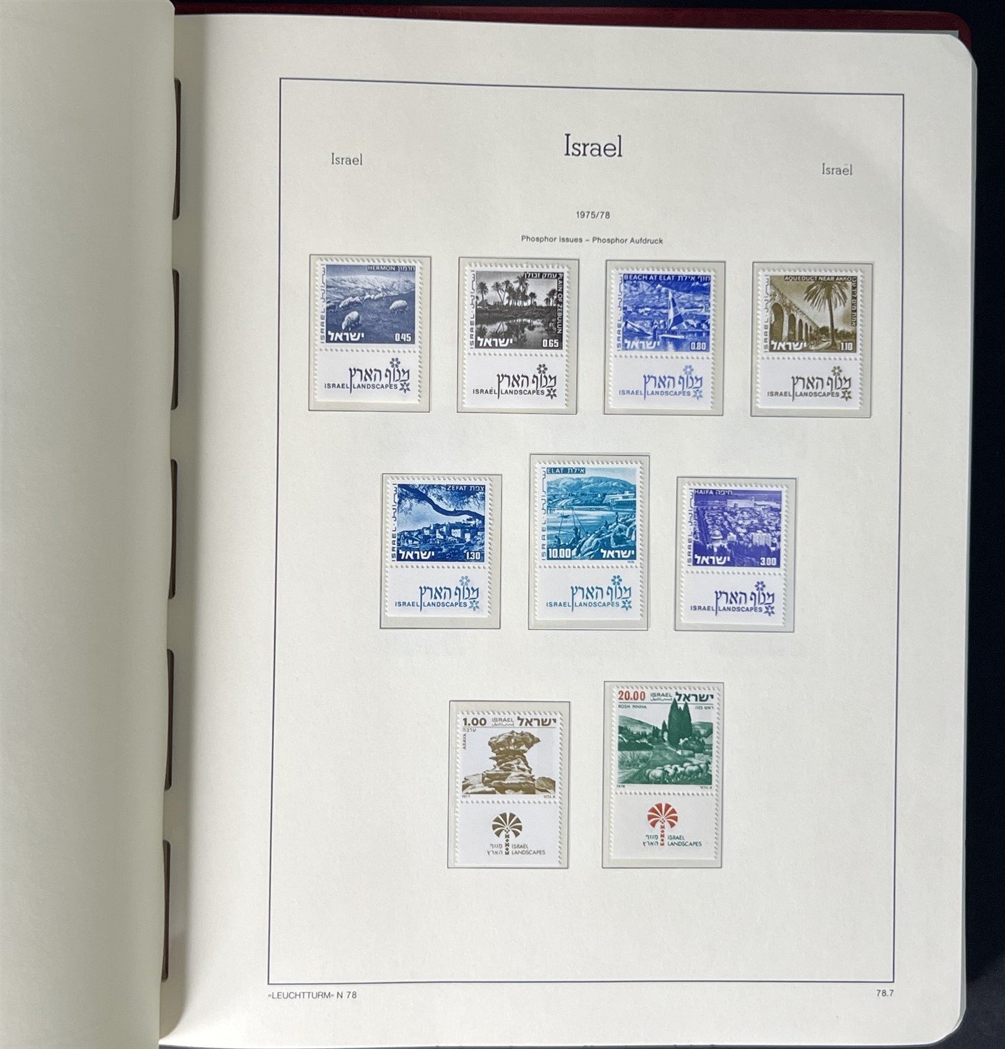 Israel Collection of 976 Stamps in a Lighthouse Hingeless Album ZAYIX 0825G3940