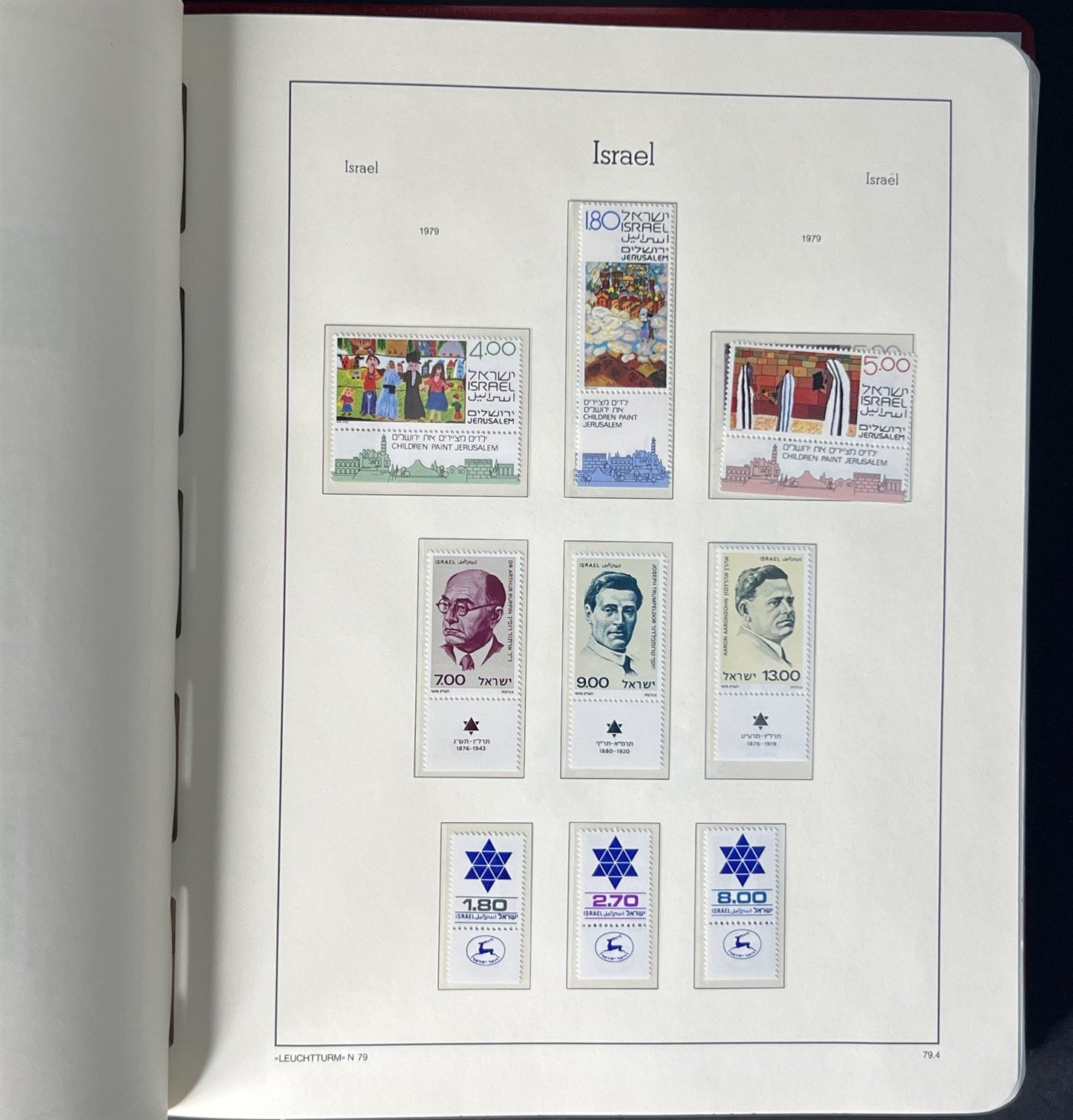 Israel Collection of 976 Stamps in a Lighthouse Hingeless Album ZAYIX 0825G3940