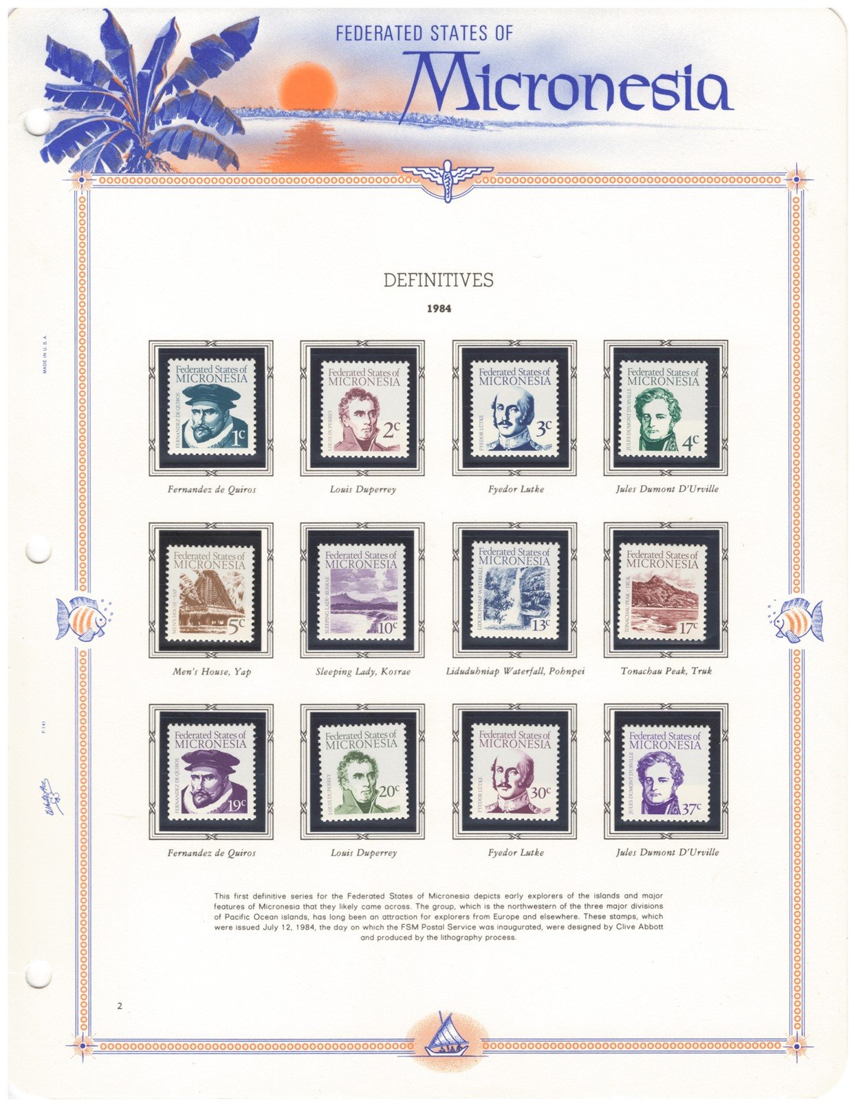 Micronesia MNH Stamp Collection on White Ace Album Pages ZAYIX 0825CB4038