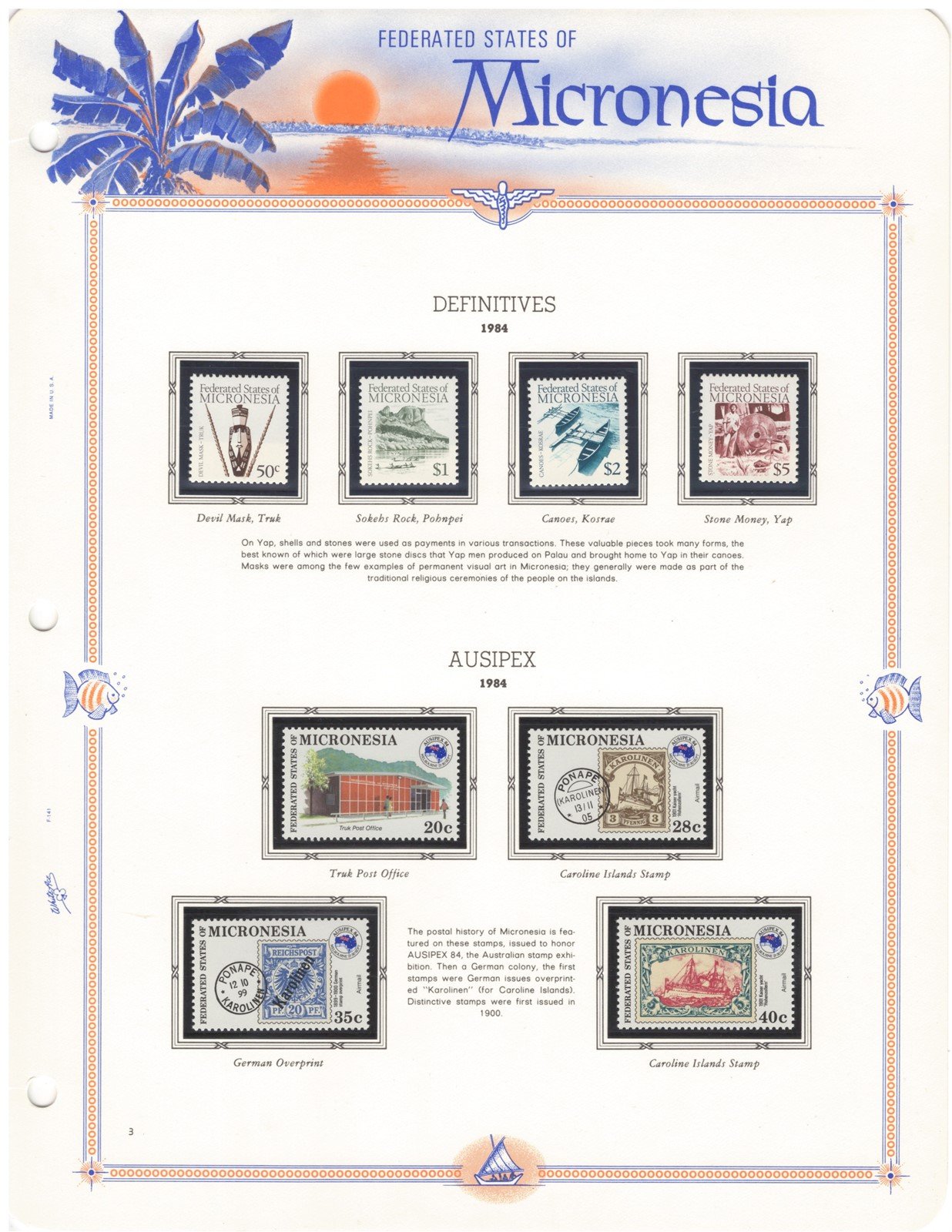 Micronesia MNH Stamp Collection on White Ace Album Pages ZAYIX 0825CB4038