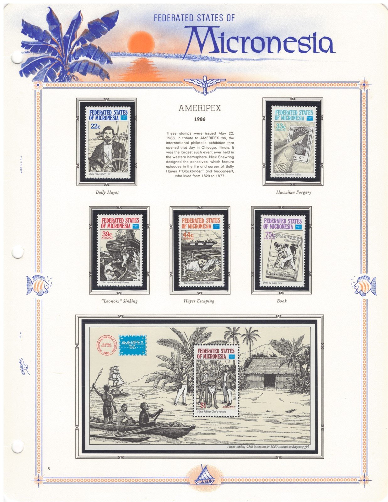 Micronesia MNH Stamp Collection on White Ace Album Pages ZAYIX 0825CB4038