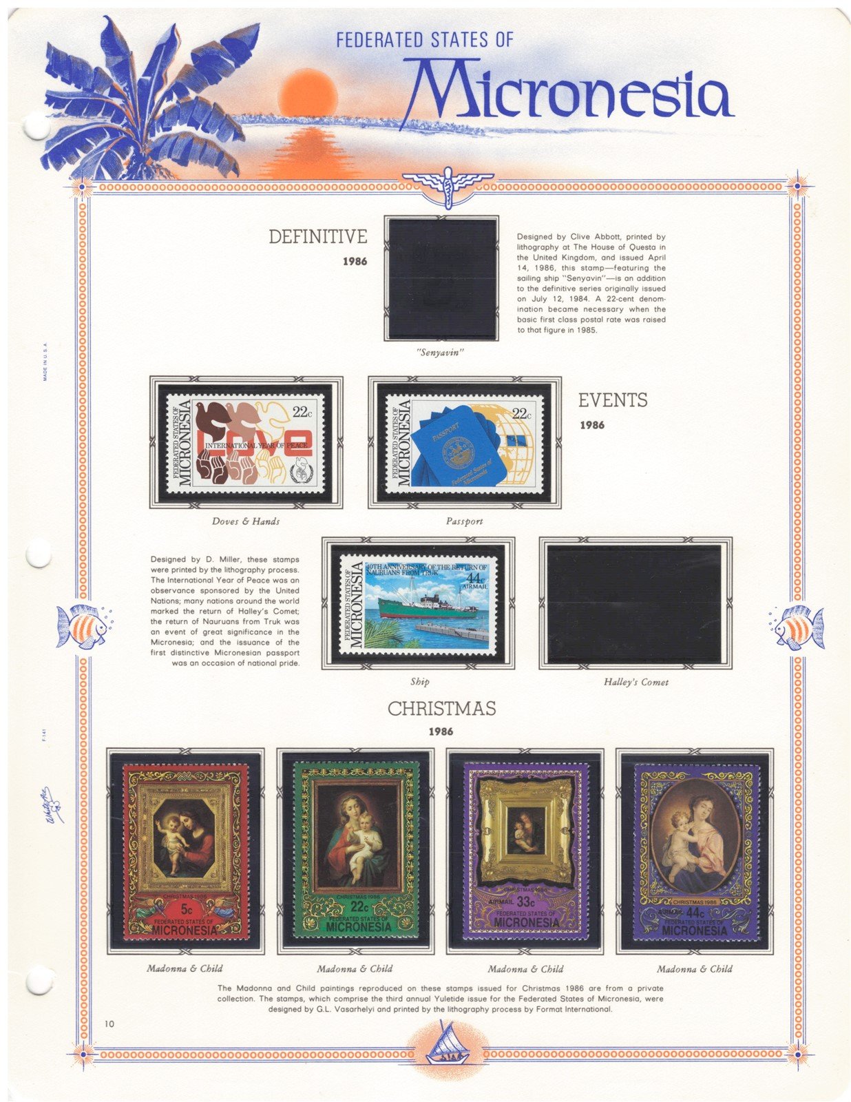 Micronesia MNH Stamp Collection on White Ace Album Pages ZAYIX 0825CB4038