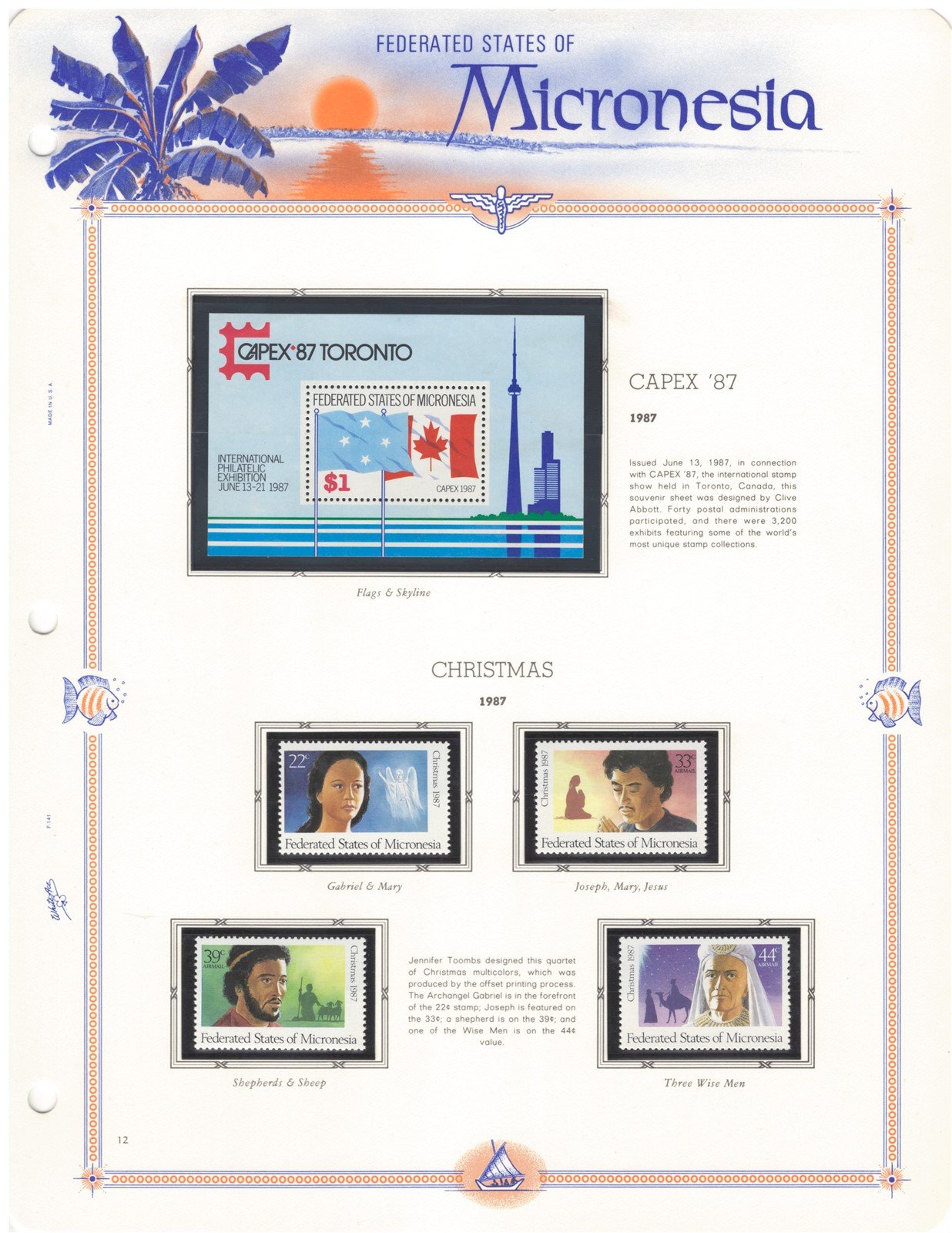 Micronesia MNH Stamp Collection on White Ace Album Pages ZAYIX 0825CB4038