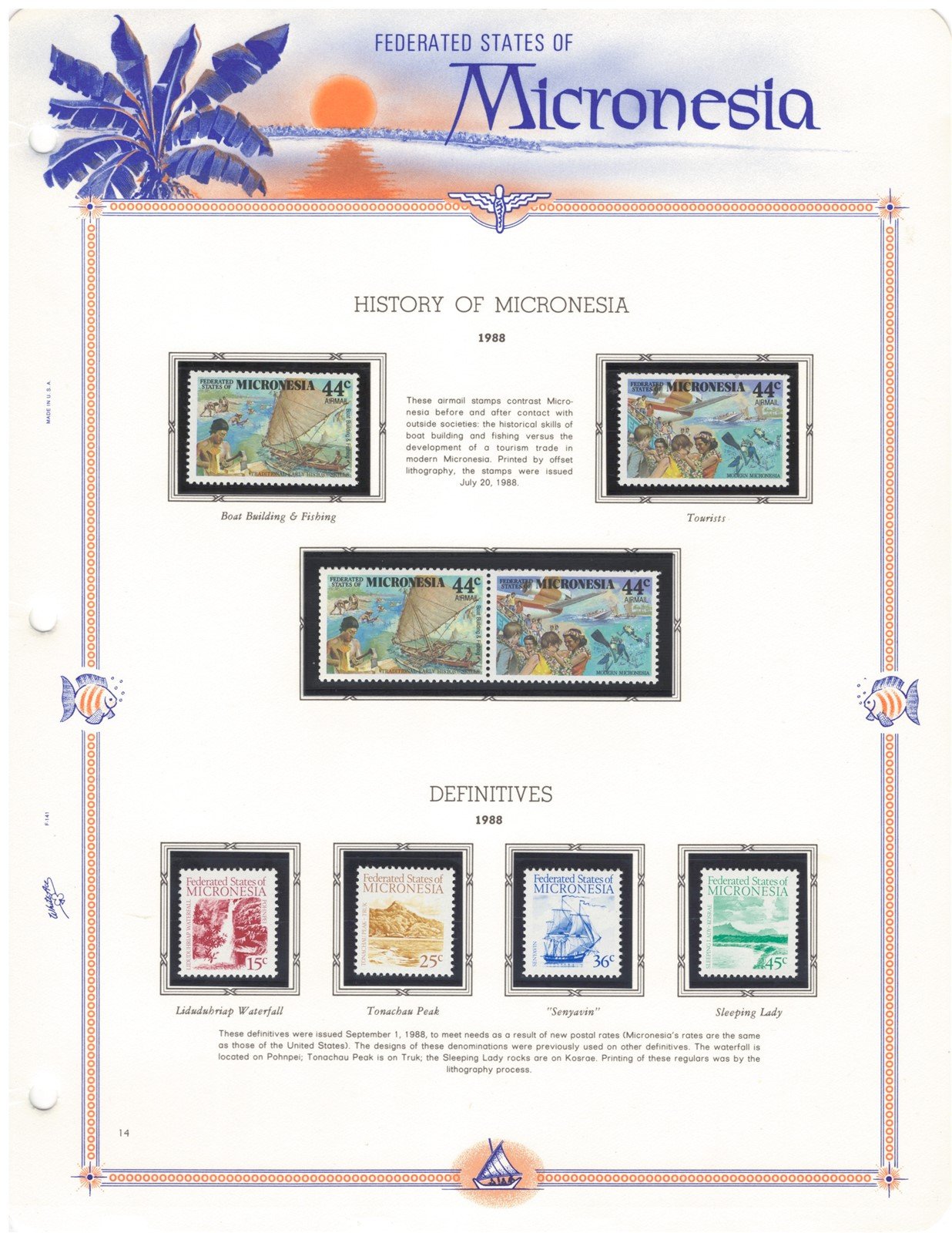 Micronesia MNH Stamp Collection on White Ace Album Pages ZAYIX 0825CB4038