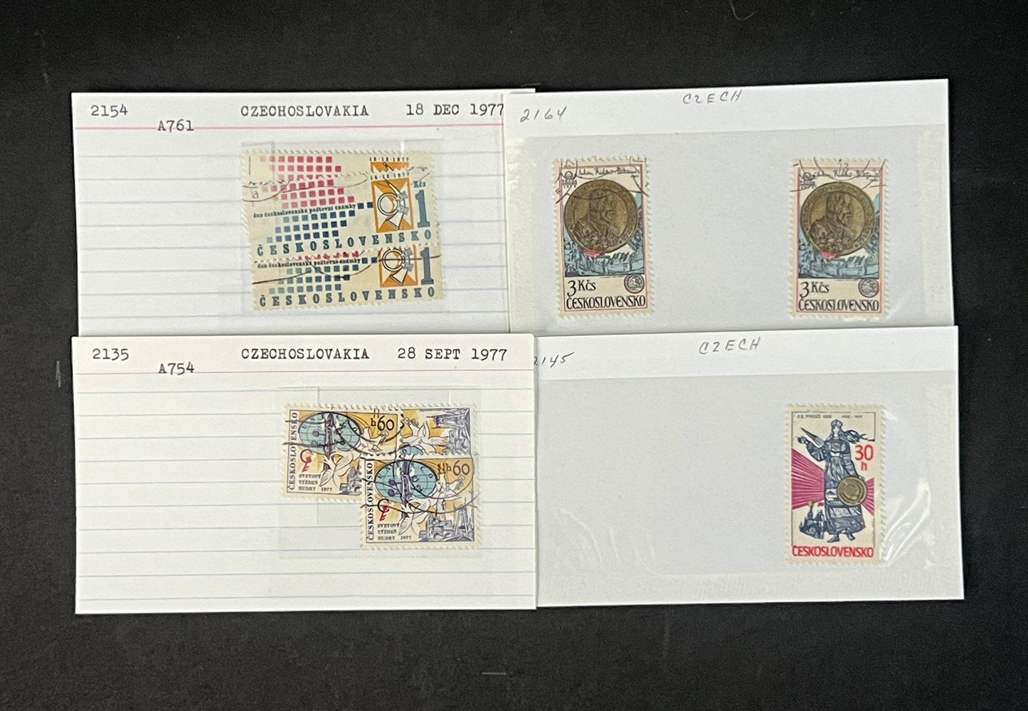 Czechoslovakia Collection on Hundreds of Dealer Cards by Scott# ZAYIX 0825G4056