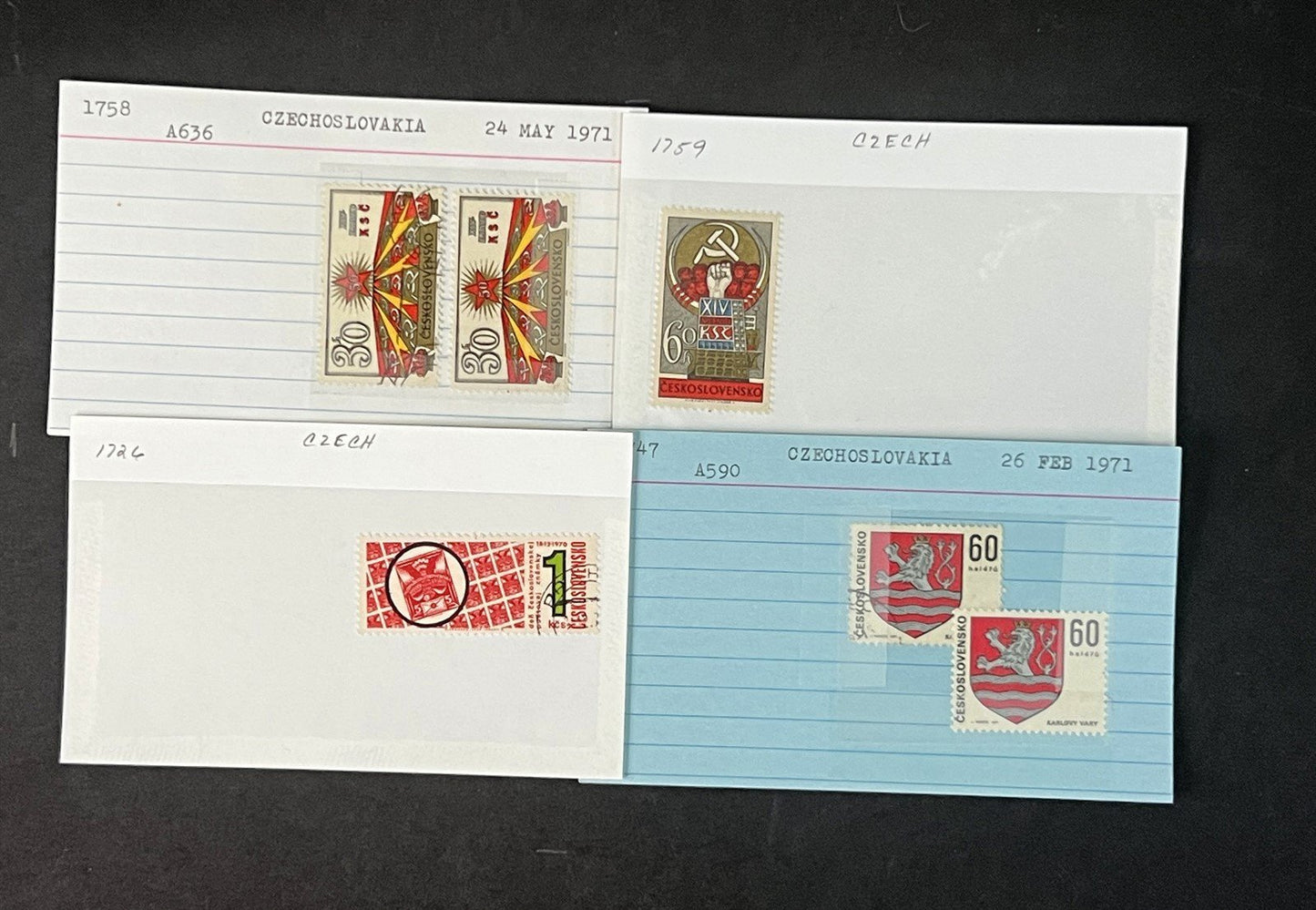 Czechoslovakia Collection on Hundreds of Dealer Cards by Scott# ZAYIX 0825G4056
