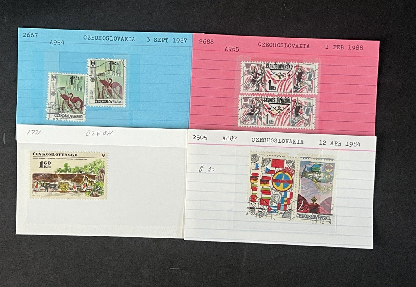 Czechoslovakia Collection on Hundreds of Dealer Cards by Scott# ZAYIX 0825G4056