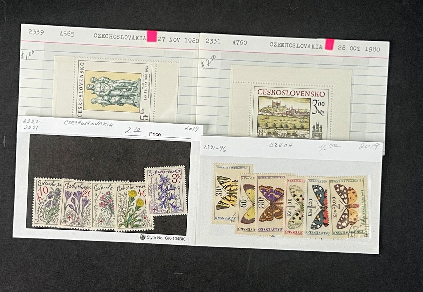 Czechoslovakia Collection on Hundreds of Dealer Cards by Scott# ZAYIX 0825G4056