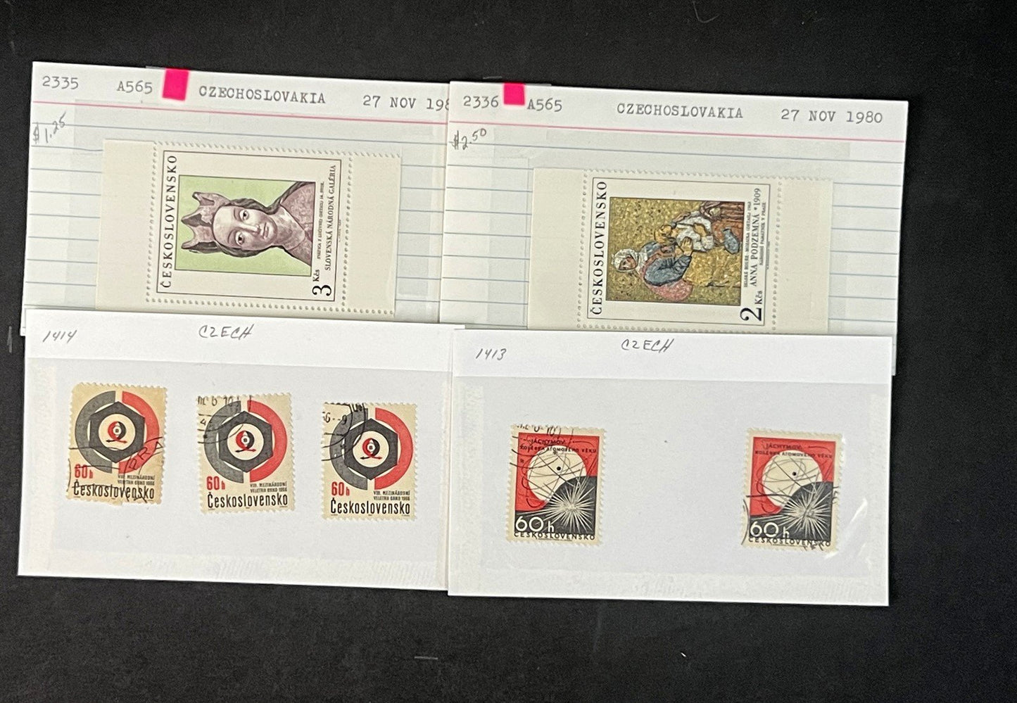 Czechoslovakia Collection on Hundreds of Dealer Cards by Scott# ZAYIX 0825G4056