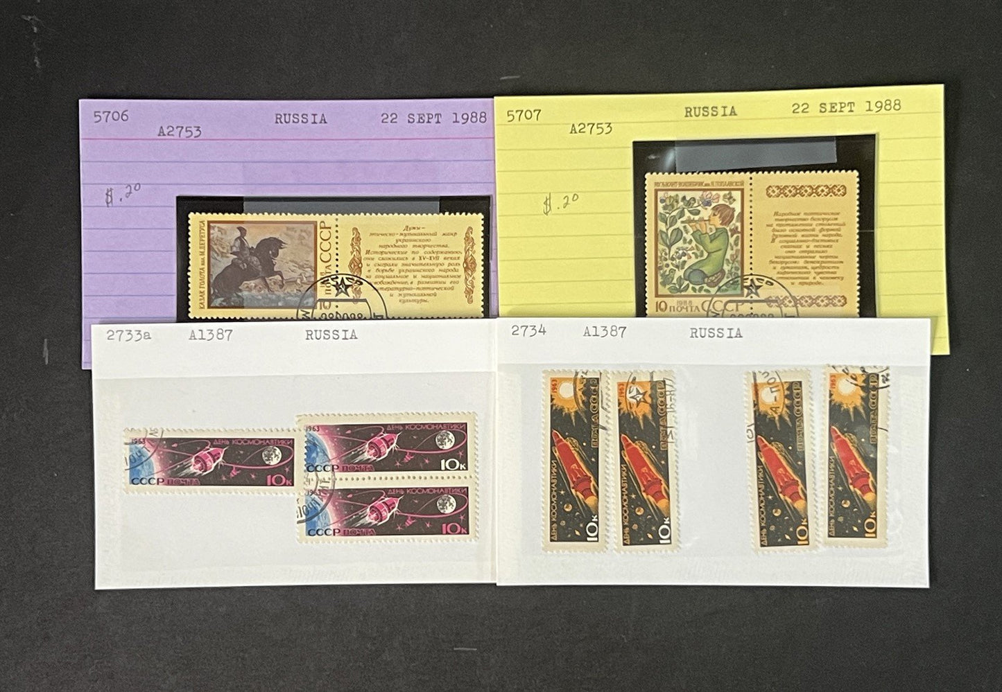 Russia Collection 2 on Hundreds of Dealer Cards by Scott# ZAYIX 0825G4057