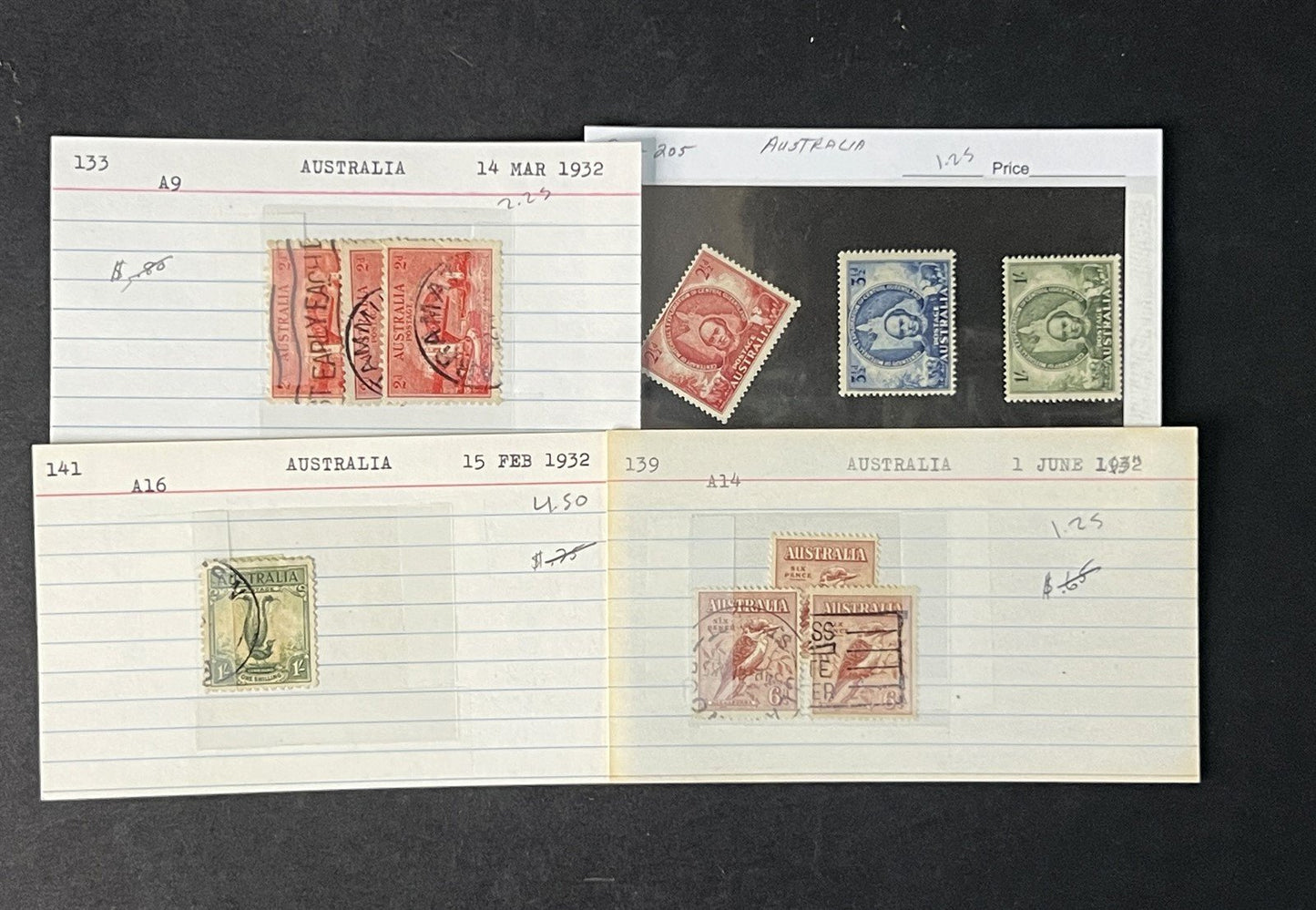 Australia Collection by Scott# on dealer cards $1100+ CV ZAYIX 0825G4059