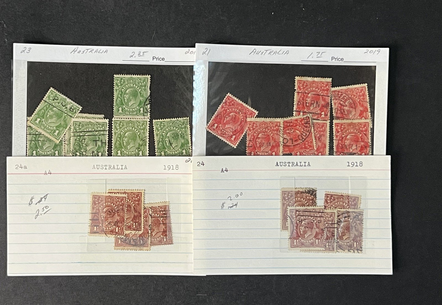 Australia Collection by Scott# on dealer cards $1100+ CV ZAYIX 0825G4059