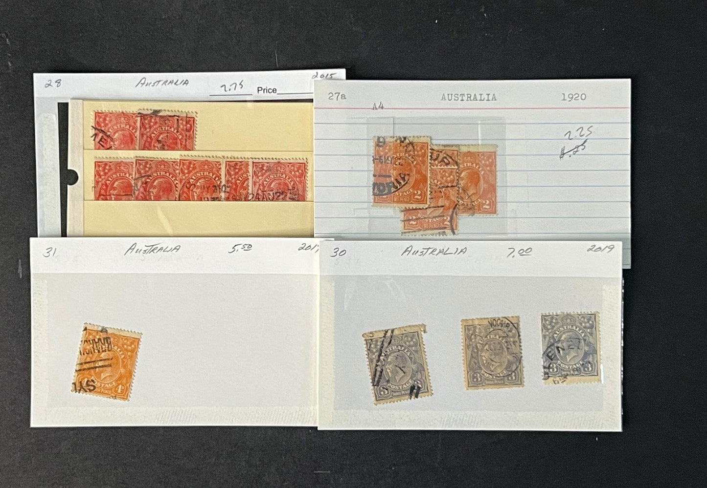 Australia Collection by Scott# on dealer cards $1100+ CV ZAYIX 0825G4059