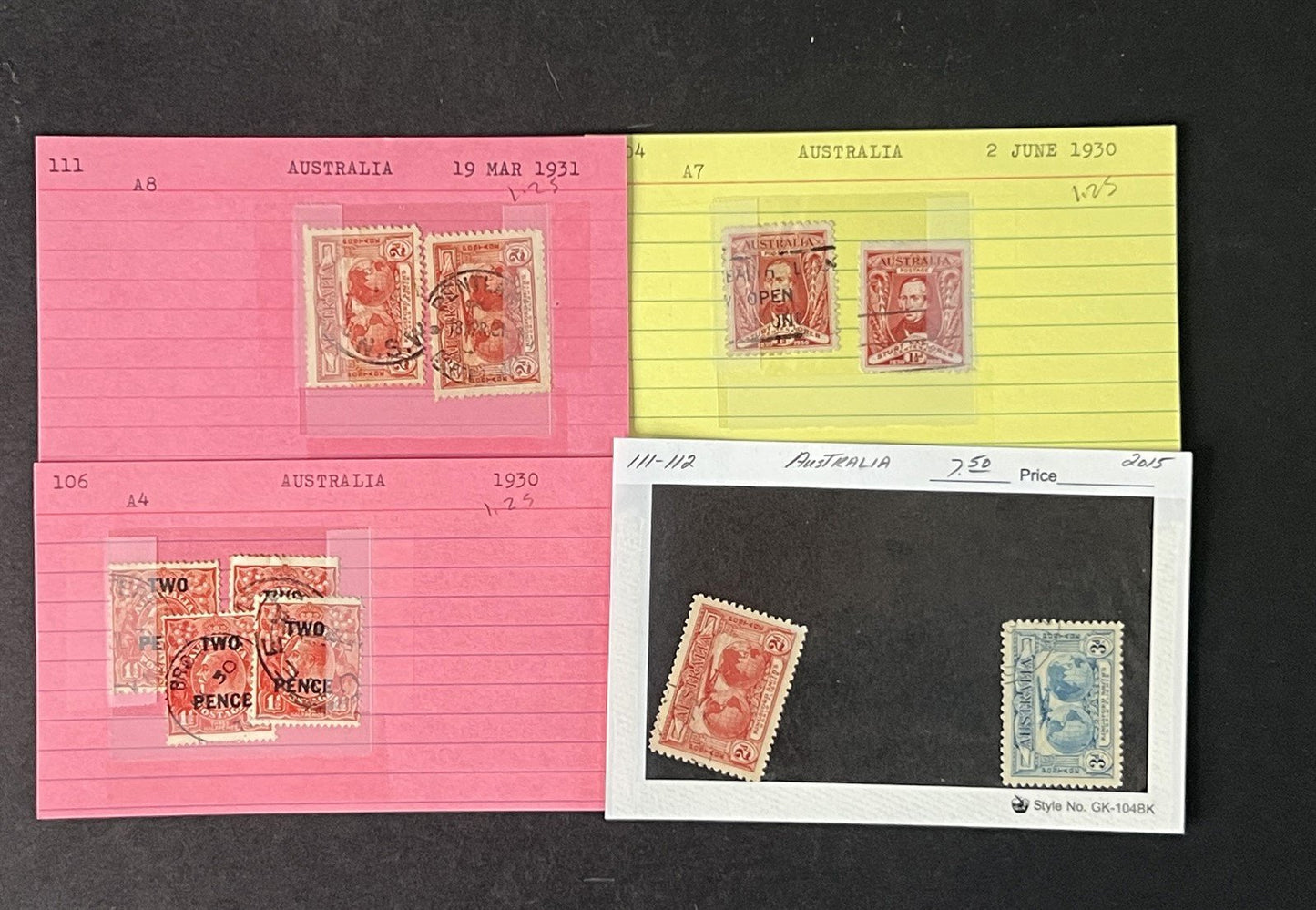 Australia Collection by Scott# on dealer cards $1100+ CV ZAYIX 0825G4059