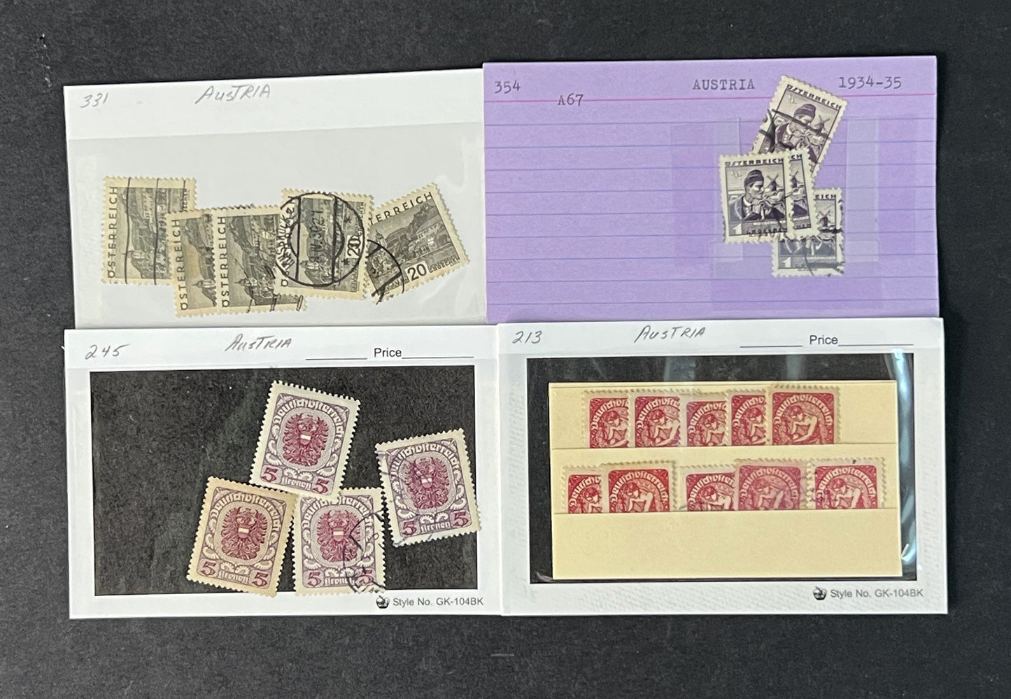 Classic Austria Collection by Scott# on dealer cards $858 CV ZAYIX 0825G4060