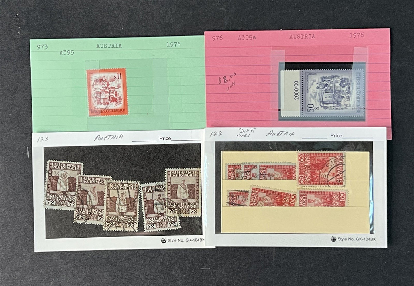 Classic Austria Collection by Scott# on dealer cards $858 CV ZAYIX 0825G4060
