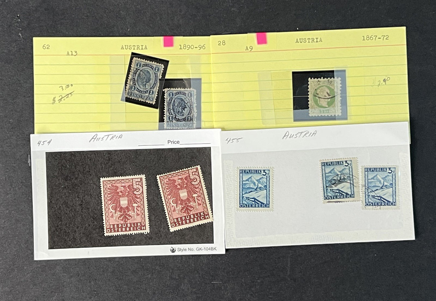 Classic Austria Collection by Scott# on dealer cards $858 CV ZAYIX 0825G4060