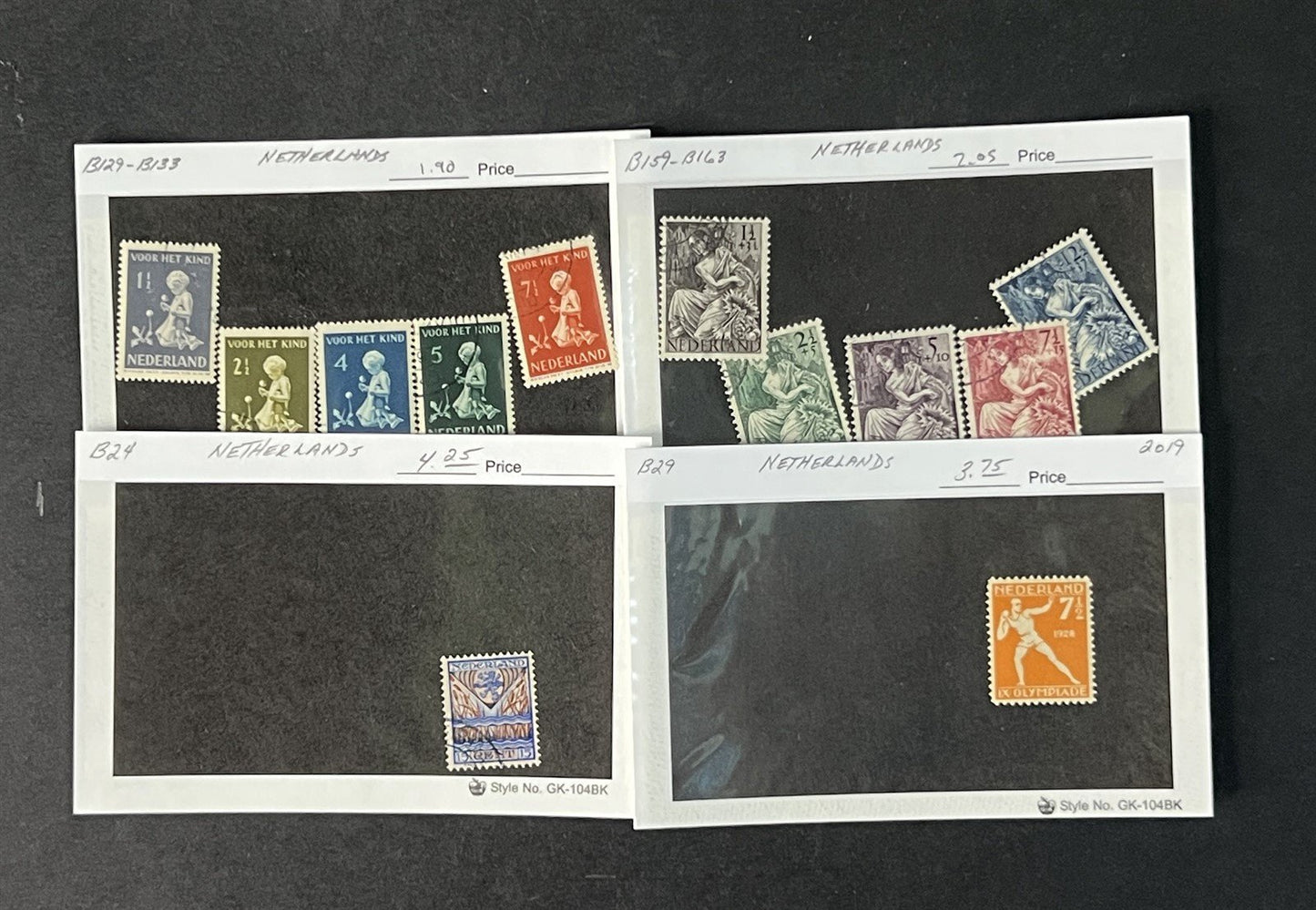 Valuable Netherlands & Colonies on dealer cards $1250+ CV ZAYIX 0825G4061