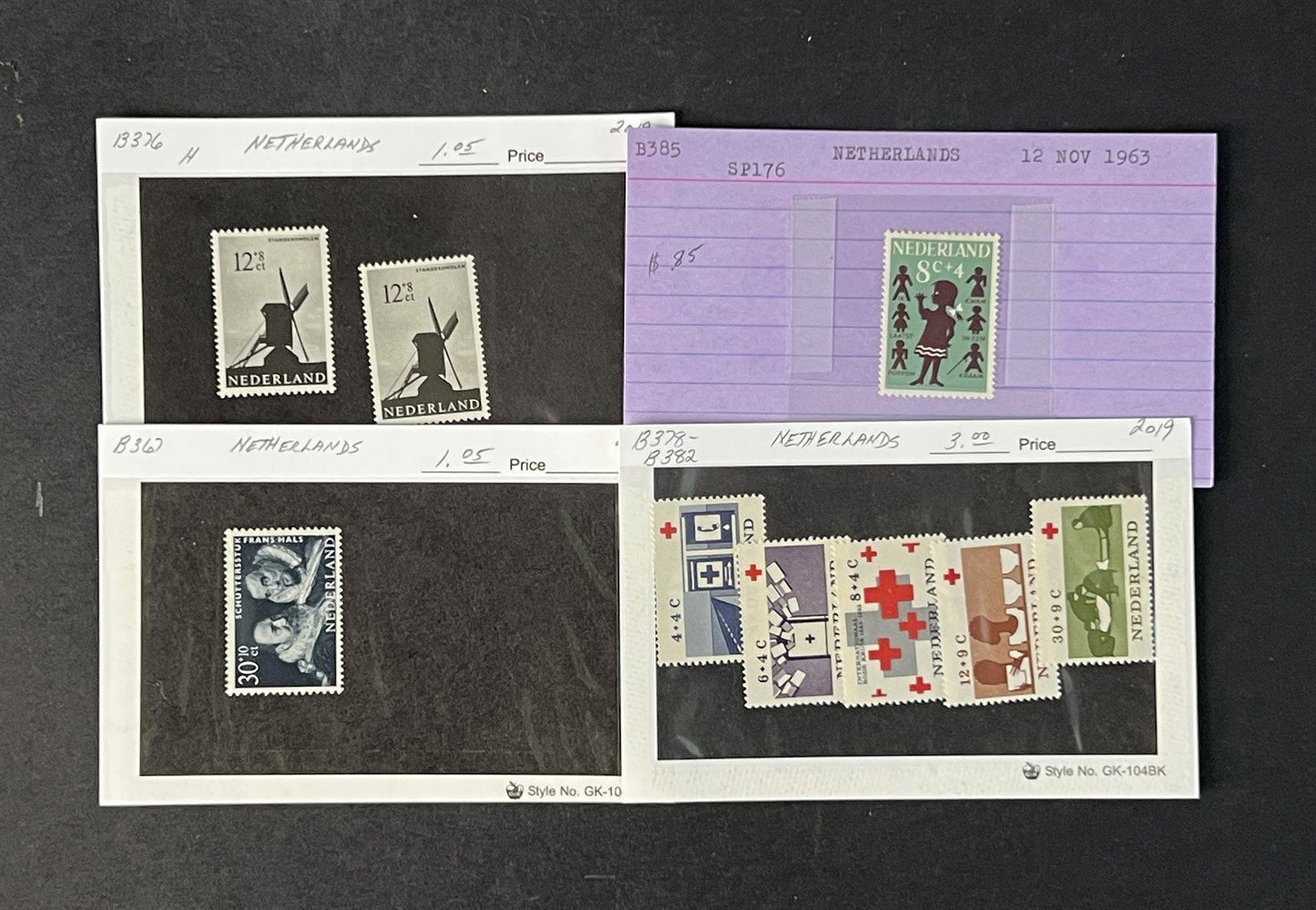 Valuable Netherlands & Colonies on dealer cards $1250+ CV ZAYIX 0825G4061