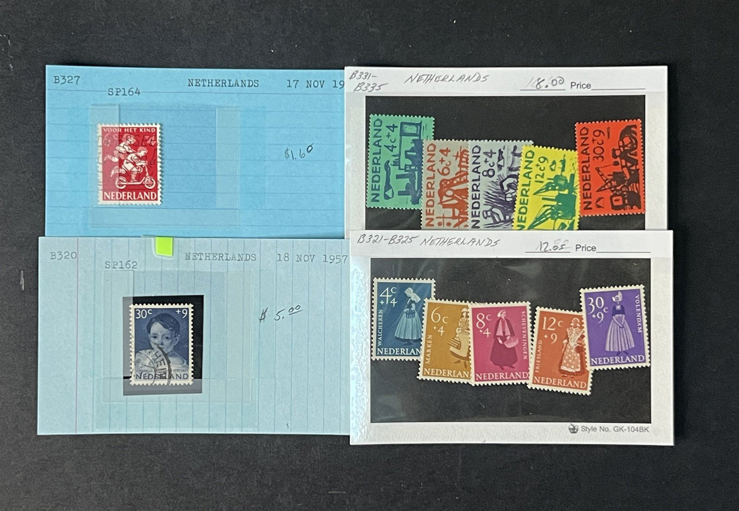 Valuable Netherlands & Colonies on dealer cards $1250+ CV ZAYIX 0825G4061