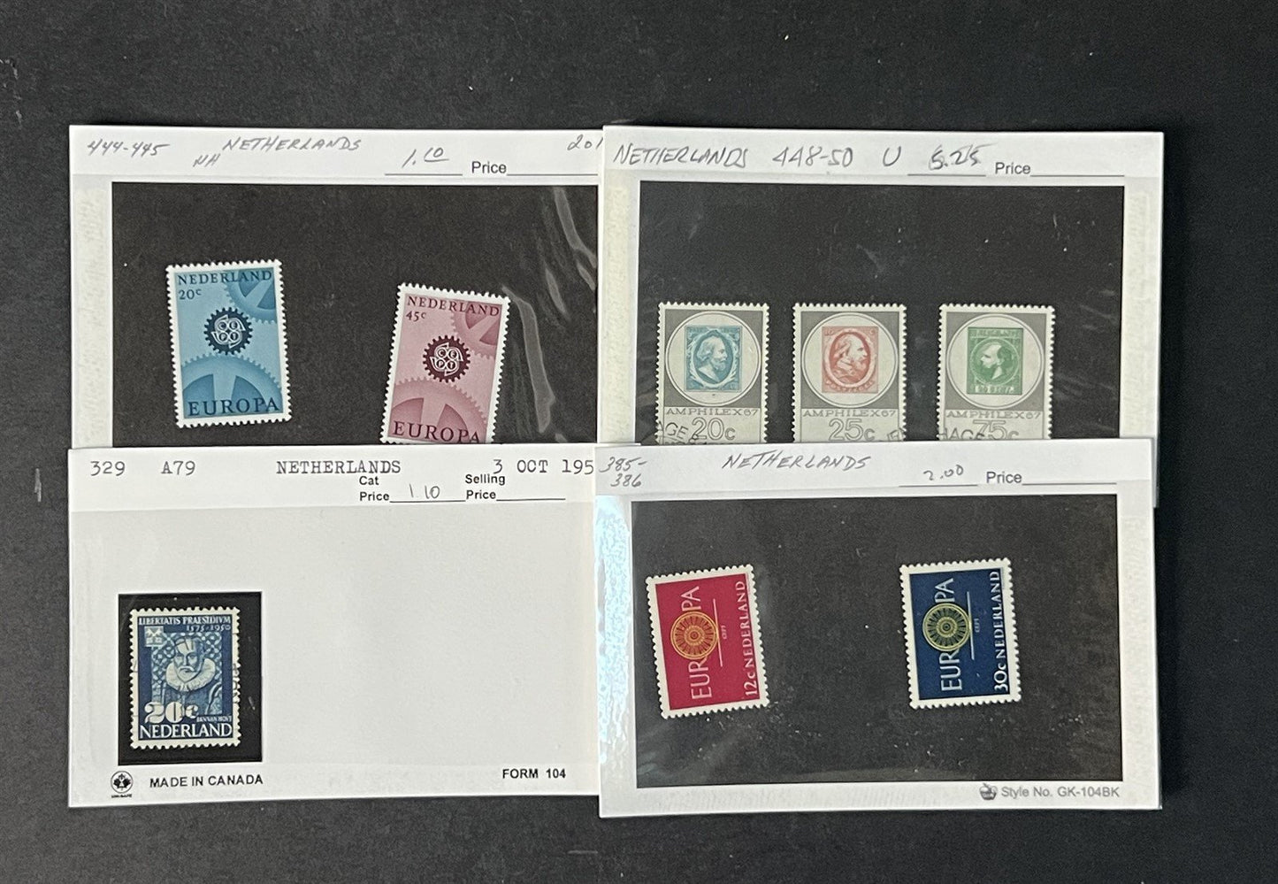 Valuable Netherlands & Colonies on dealer cards $1250+ CV ZAYIX 0825G4061