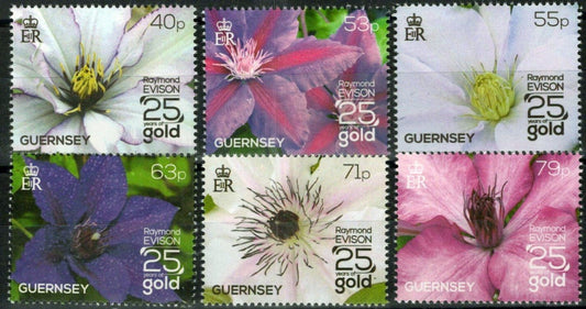 Guernsey 1227-1232 MNH Flowers Clematis Plants Nature ZAYIX 090823S72M