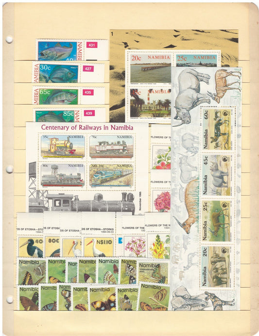 Nambia All Different MNH Stamp Collection on 4 Stock Pages ZAYIX 0825CB4237