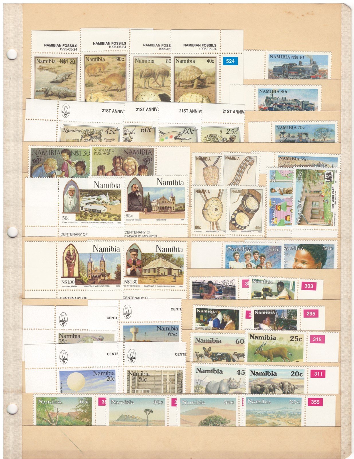 Nambia All Different MNH Stamp Collection on 4 Stock Pages ZAYIX 0825CB4237