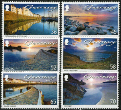 Guernsey 1136-1141 MNH Seaside Views Harbors St. Peter Port ZAYIX 090823S61M