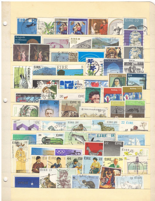 306 All Different Used Ireland Stamp Collection, 4 Stock Pages ZAYIX 0825CB4238