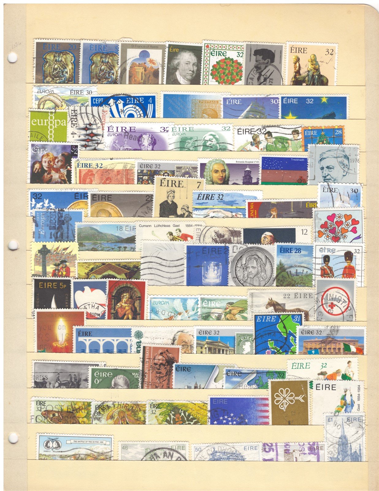 306 All Different Used Ireland Stamp Collection, 4 Stock Pages ZAYIX 0825CB4238