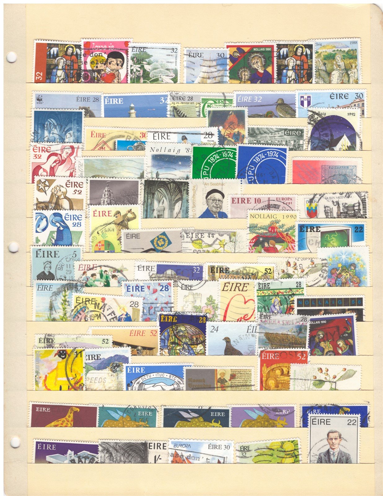 306 All Different Used Ireland Stamp Collection, 4 Stock Pages ZAYIX 0825CB4238
