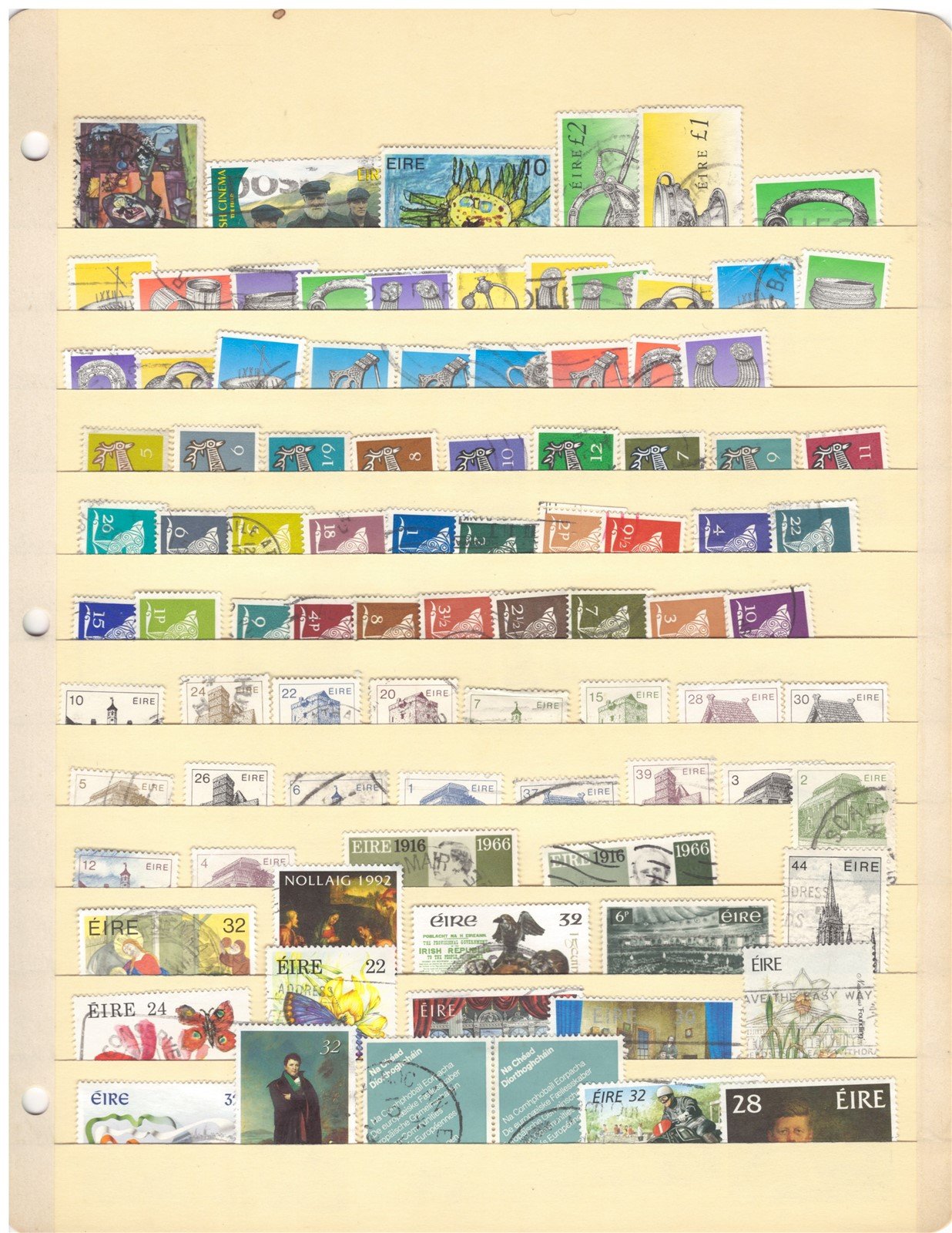 306 All Different Used Ireland Stamp Collection, 4 Stock Pages ZAYIX 0825CB4238