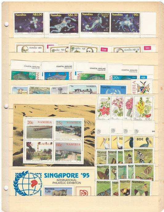 Nambia All Different MNH Stamp Collection on 4 Stock Pages ZAYIX 0825CB4250