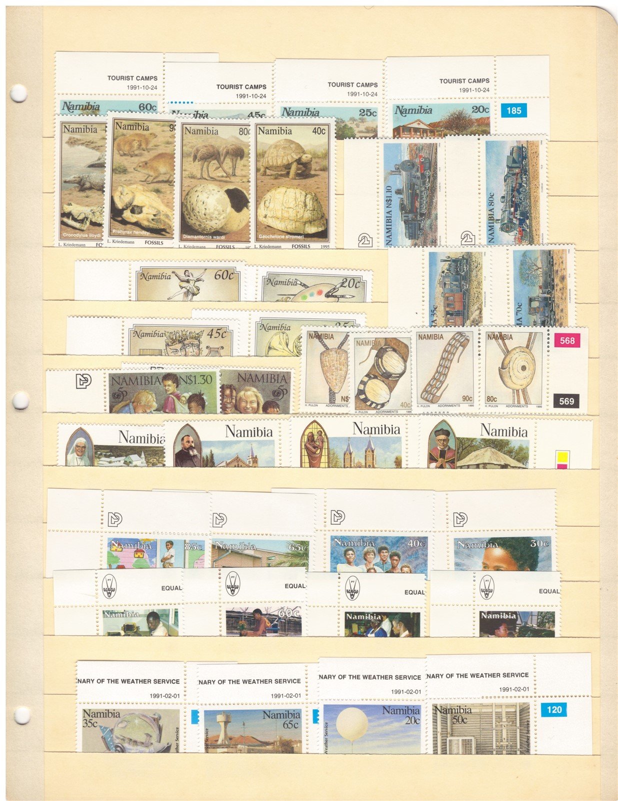 Nambia All Different MNH Stamp Collection on 4 Stock Pages ZAYIX 0825CB4250