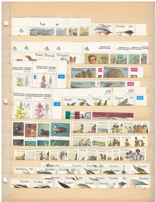 Transkei All Different MNH Stamp Collection on 4 Stock Pages ZAYIX 0825CB4250