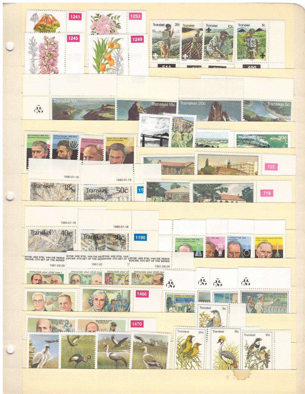 Transkei All Different MNH Stamp Collection on 4 Stock Pages ZAYIX 0825CB4250
